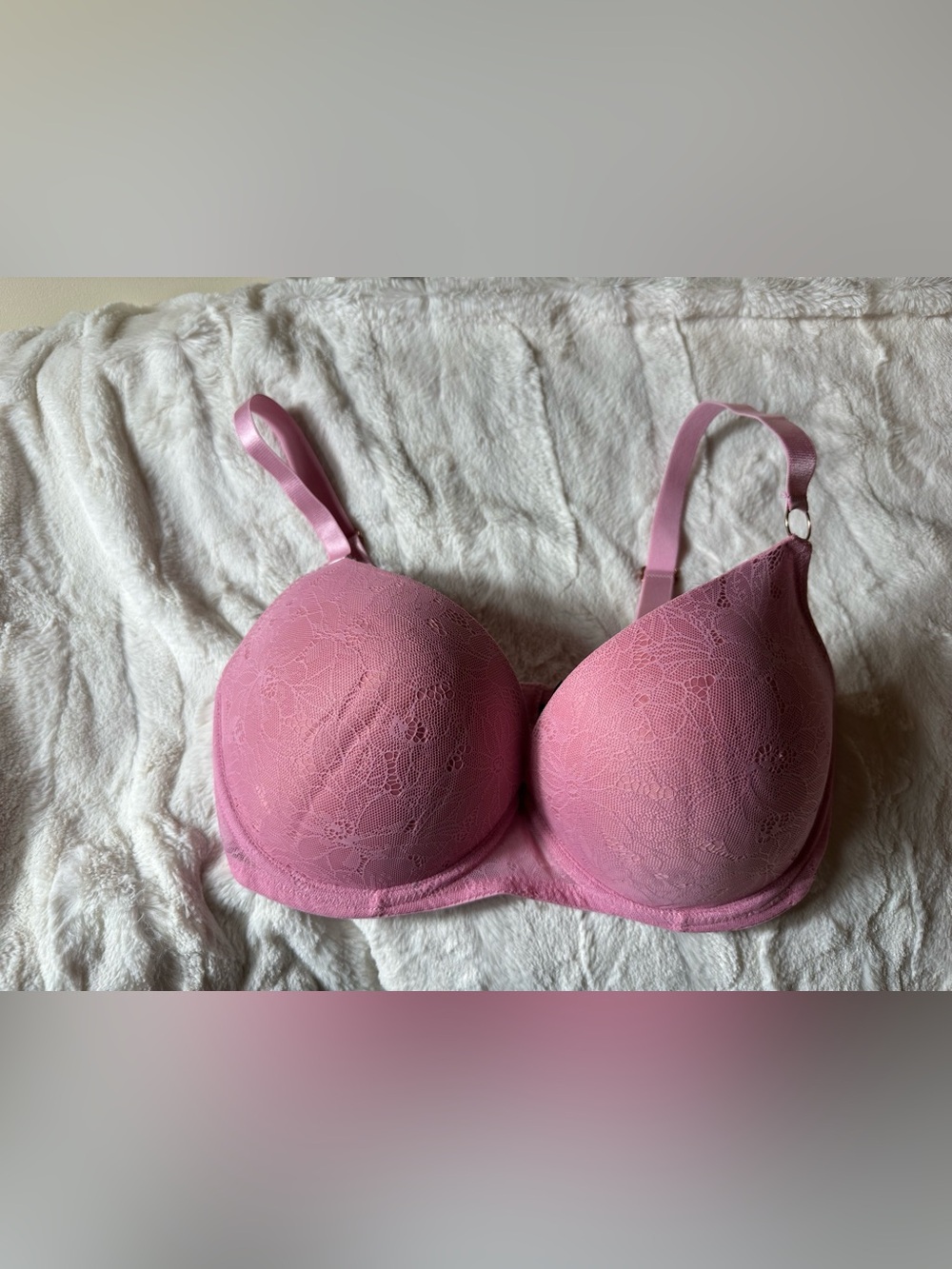 RACHEL Rachel Roy Pink Floral Lace Underwire Push-Up Bra